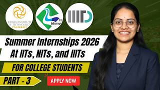 Summer Internships 2026 🔥| For All College Students | Stipend, Eligibility | Part - 3 | Apply Now