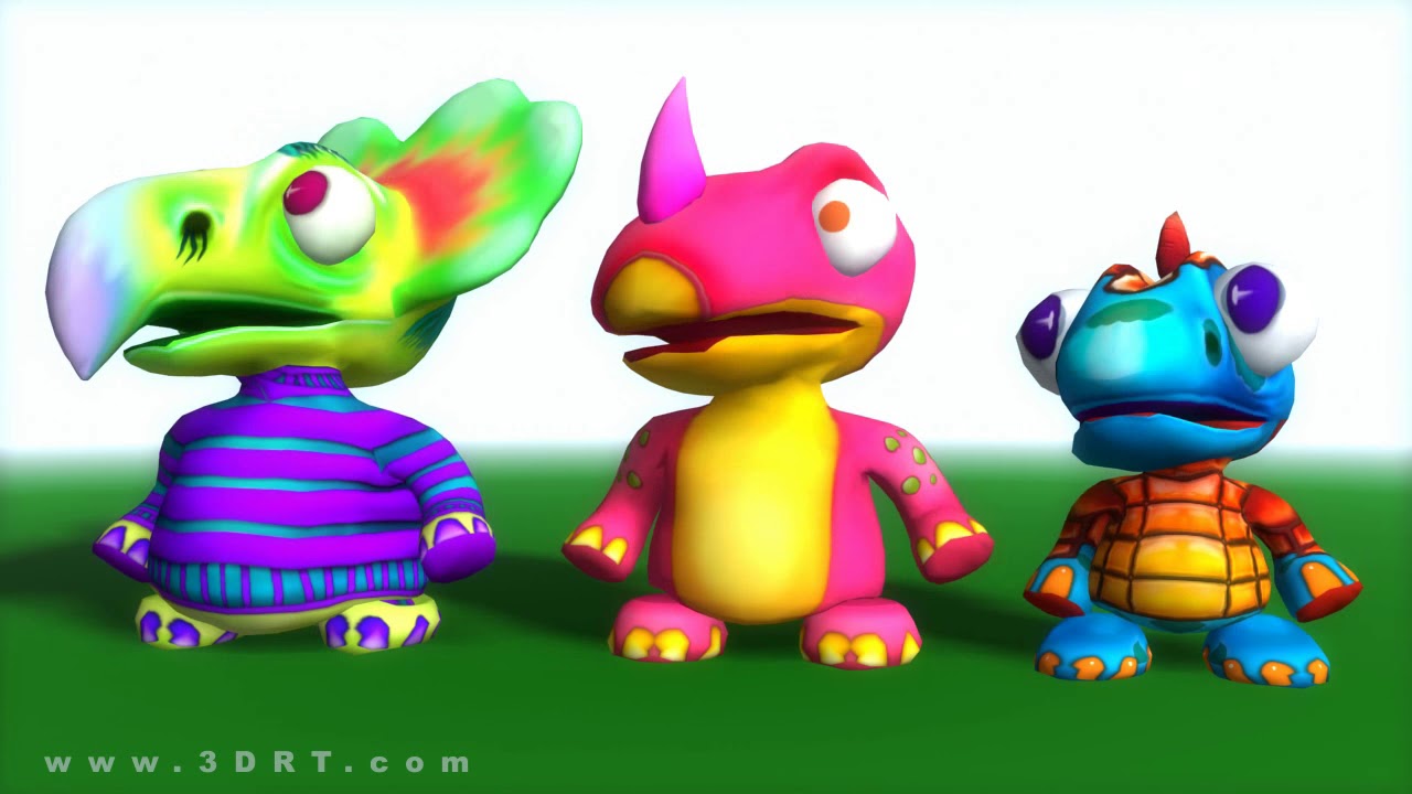3DRT toonpets Dinos animation demo