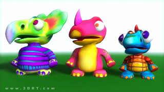 3DRT toonpets Dinos animation demo