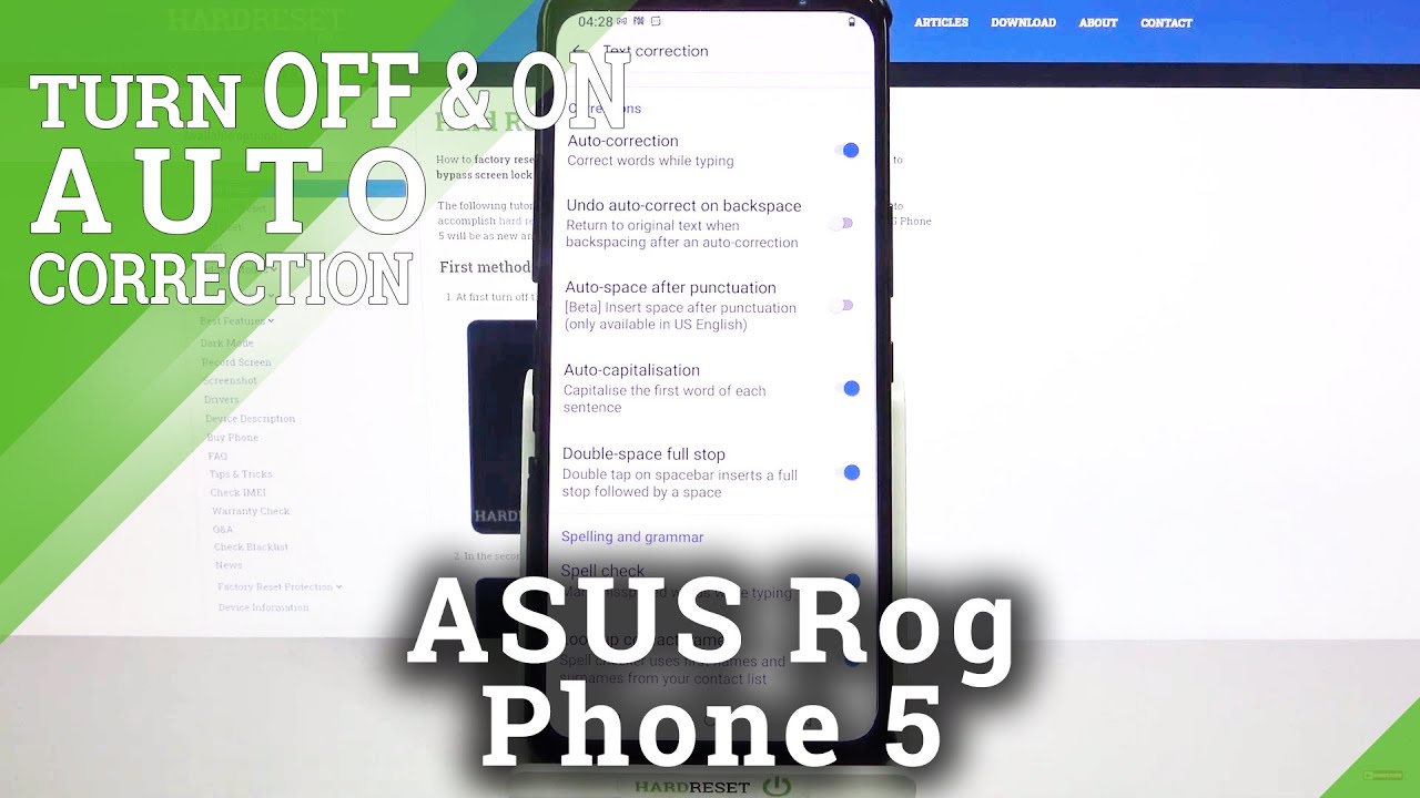 How to Turn On Autocorrection in ASUS Rog Phone 5 – Turn Off Autocorrection