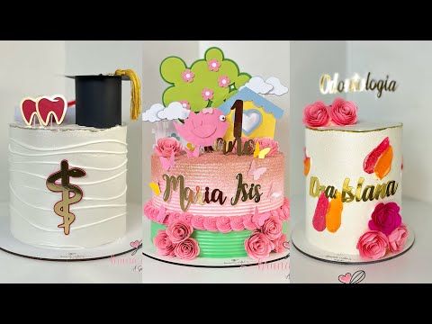 DECORAÇÃO DE BOLO EM CHANTININHO | 3 MODELOS DIFERENTES - Bruna Cake’s