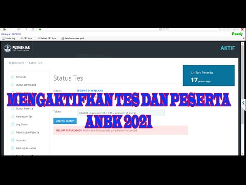 Memulai Test dan Mengaktifkan Peserta Serta Melakukan Reset Login Peserta ANBK 2021