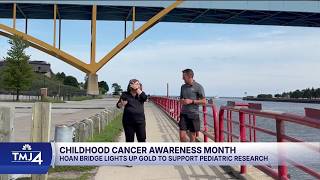 Hoan Bridge lights gold tonight for Childhood Cancer Awareness Month