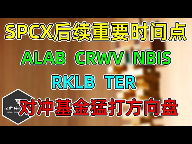 美股 SPCX后续几个重要时间点！纳指100调整，ALAB、CRWV、NBIS、RKLB、TER！对冲基金猛打方向盘！