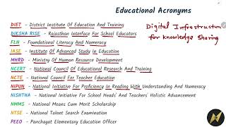 Important Educational Full Forms | NCERT, NIPUN, DIKSHA, POSDCORB Full FormFull Forms for Teaching