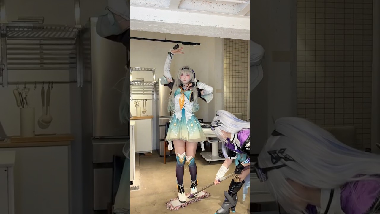 Firefly & Silver Wolf Playtime😊 #anime #game #fyp #honkaistarrail #cosplay #cosplayer #cosplaygirl