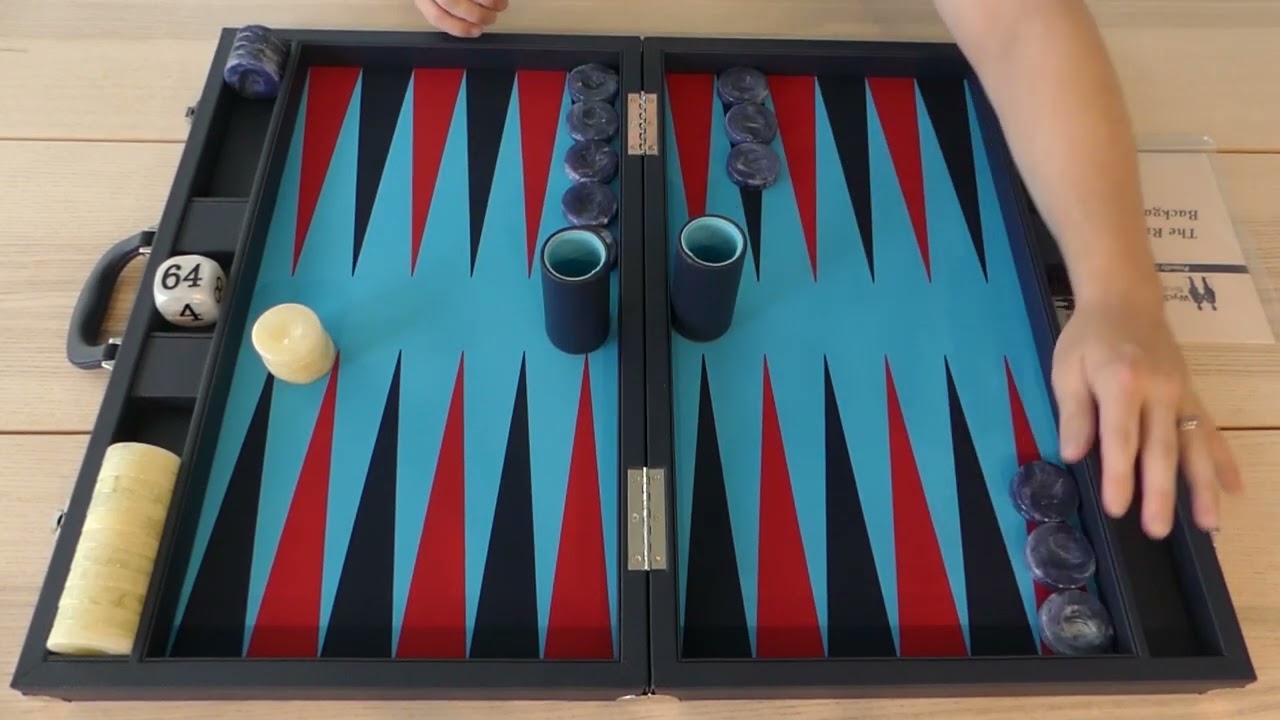 Wycliffe Brothers 24-in Backgammon Set w/ 2-in Checkers - Blue/Blue