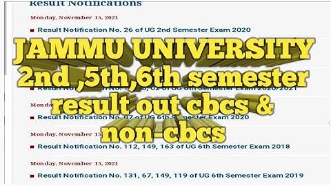 JAMMU UNIVERSITY 2nd ,5th,6th semester result out cbcs & non-cbcs