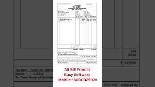 GST Bill Design||Busy Software GST Invoice in Busy Software #8000929928