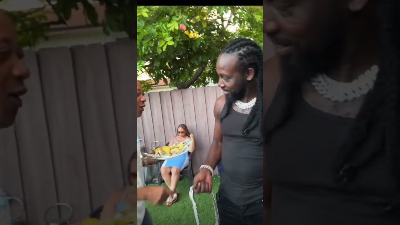 Mavado Holding A Good Vibe And Chilling With Friends In Miami 