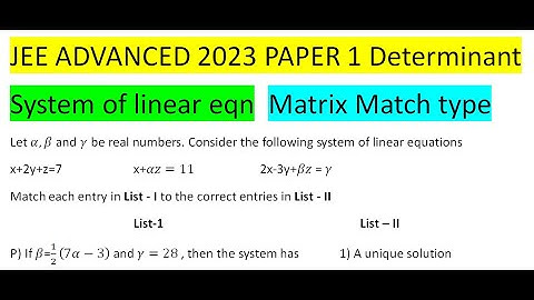 Let α,β and γ be real numbers. Consider the following system of linear equationsx+2y+z=7   x+αz=11