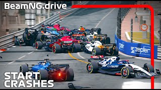 Formula Car Start Crashes #2 | BeamNG.drive | F1 2023 MOD
