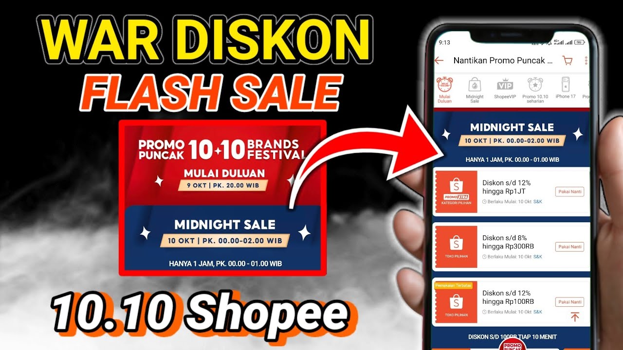 Trik War Voucher Diskon Jutaan Flash Sale 10.10 Shopee
