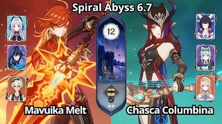 C0 Mavuika Melt & C0 Chasca Columbina - Spiral Abyss Floor 12 Genshin Impact 6.7
