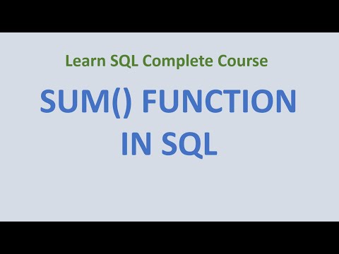 تصویری: تابع جمع در SQL چیست؟
