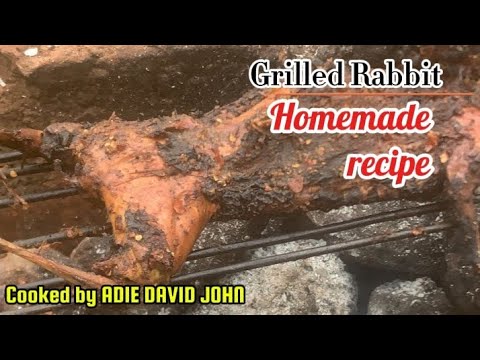 Cooking and Grilling a full Rabbit | outdoor local grill - YouTube