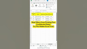 Stop others from Printing Your Confidential Data | Try This Hidden Excel Trick! #excelshorts #excel