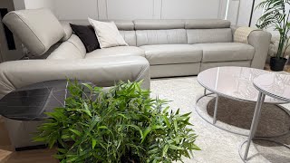 Natuzzi Editions Forza B790 Corner Sofa, Power Recliners Power Headrests, 20JK Light Grey Leather