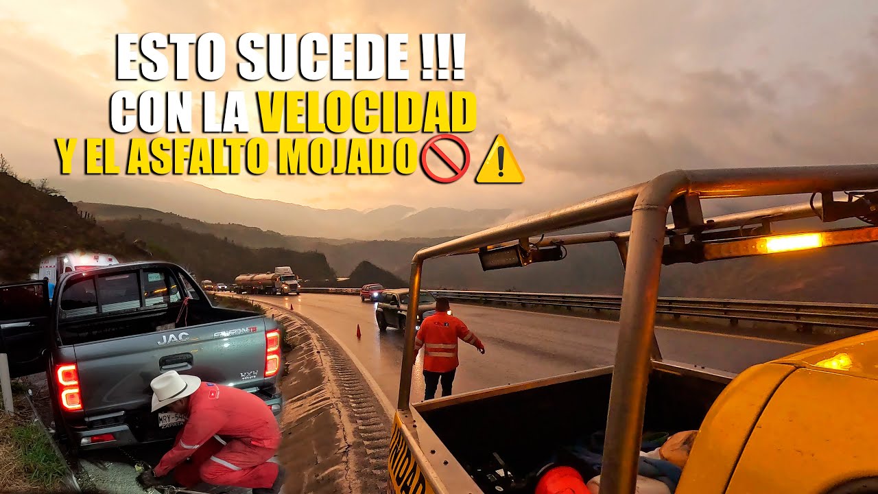 Esto sucede !!! con La velocidad y el asfalto mojado!!! 🚫⚠️