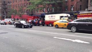 NYPD & UNITED STATES SECRET SERVICE ESCORT MOTORCADE DURING UNITED NATIONS GENERAL ASSEMBLY IN NYC.