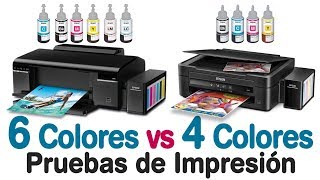 Prueba de impresión con 6 Colores vs 4 Colores - Epson L805 vs L220 -  YouTube