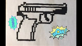 Нарисовал пистолет Макарова по клеточкам!😲😎 / Drew a Makarov pistol by the cells!😲😎 Нарисовал пистолет Макарова по клеточкам!😲😎 / Drew a Makarov pistol by the cells!😲😎