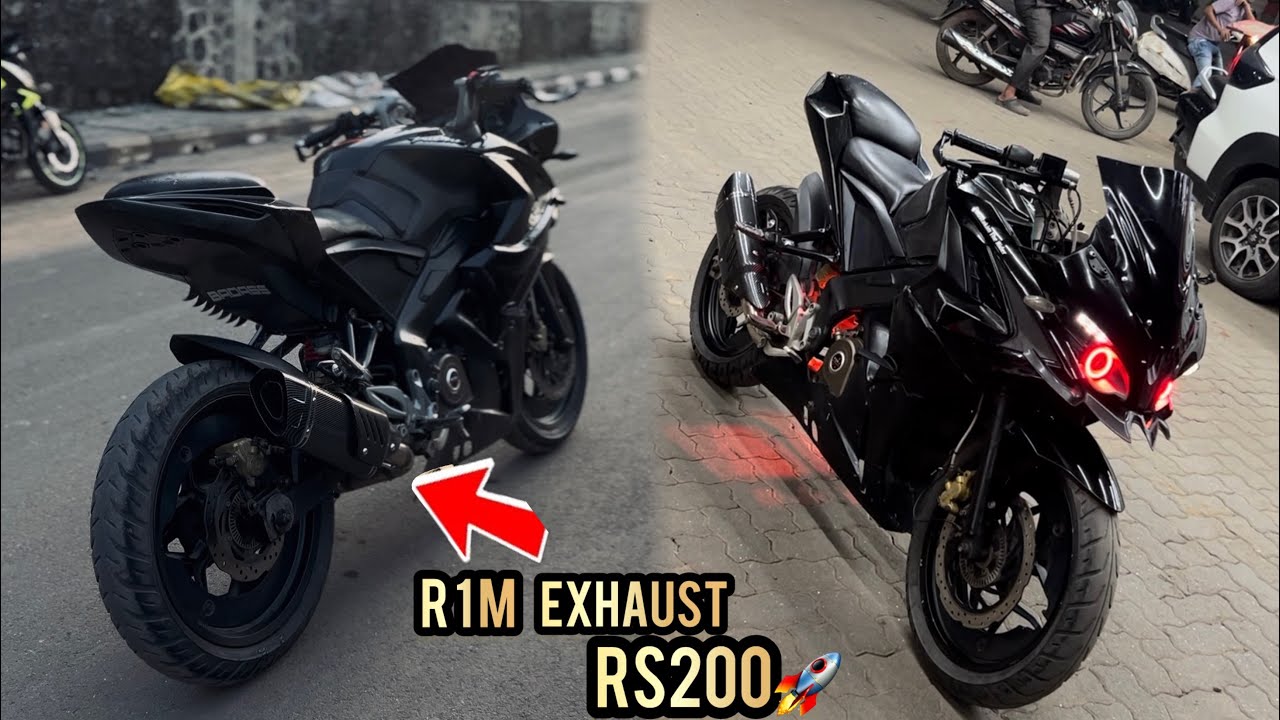 R1m Exhaust full system 🔥Installed on Rs200🚀| full Modfiy 