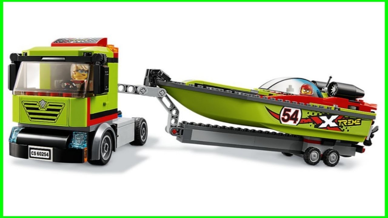 NEW LEGO CITY RACE BOAT TRANSPORTER