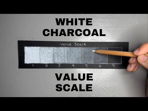 White Charcoal Pencil Value Scale - For Beginners