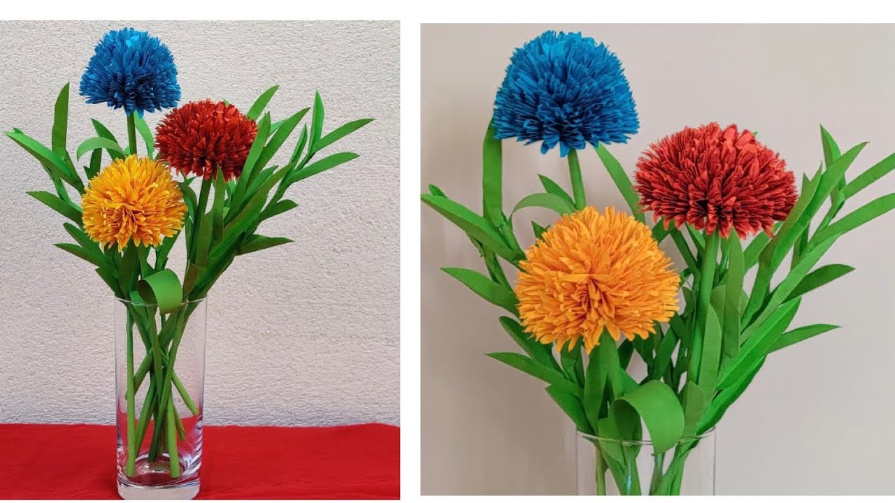 Quick and easy making flower bouquet // paper crafts // flower