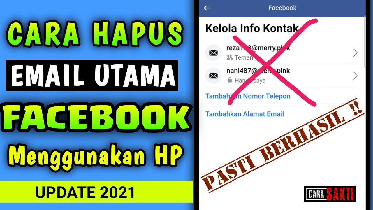 cara menghapus email utama akun facebook | PASTI BERHASIL 