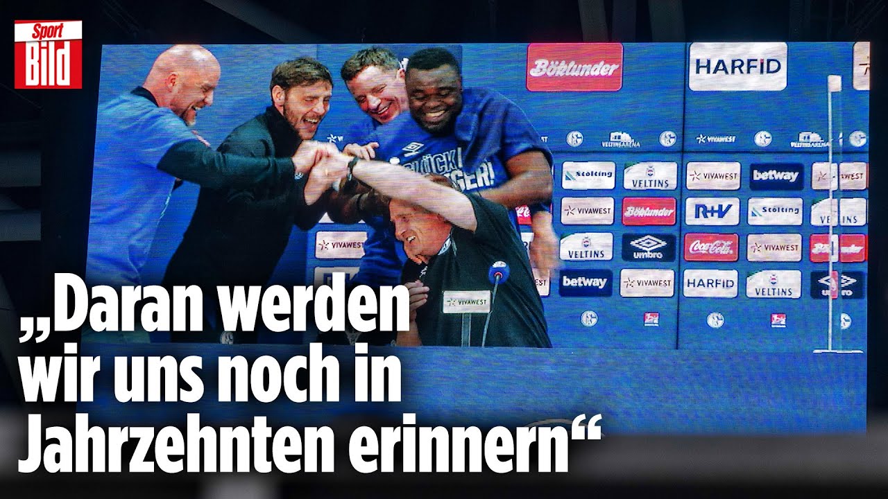 Nach Schalke-Aufstieg: Emotionale Worte von Mike Büskens und die Bierdusche