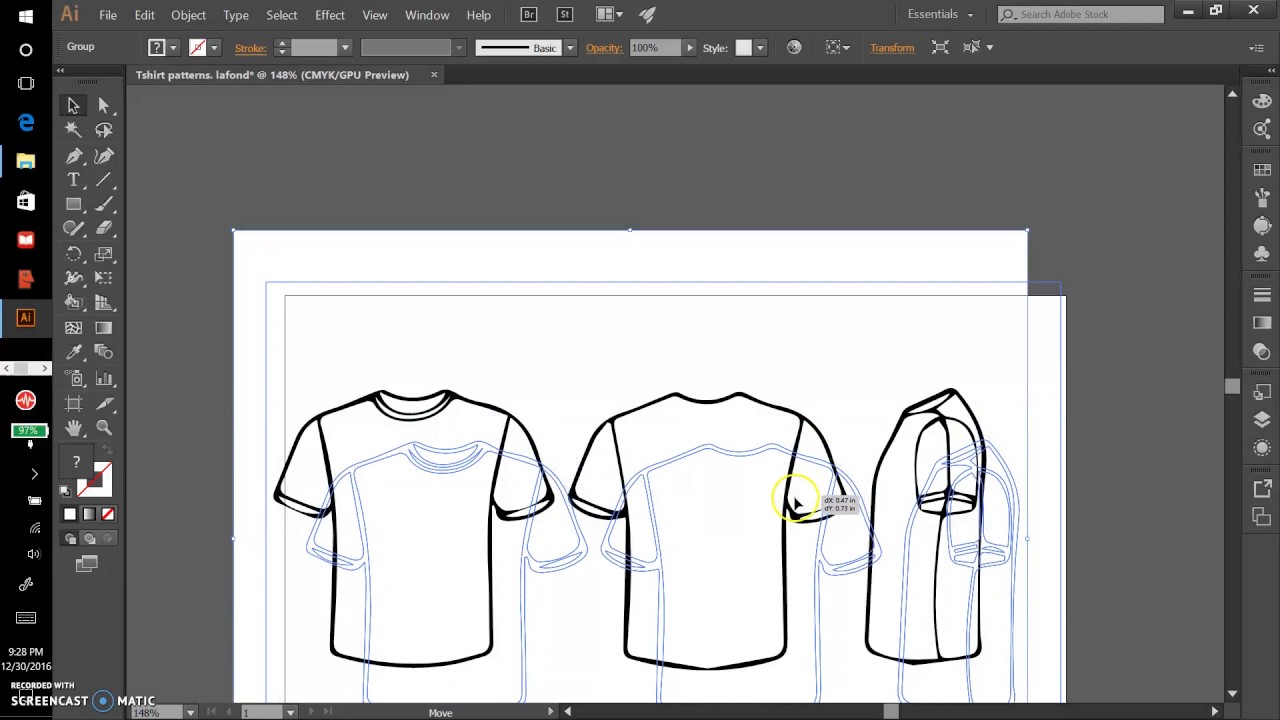 placing tshirt templates & image trace - YouTube