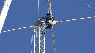 80 m, 3 Element Yagi Installation on a 110 Foot Tower