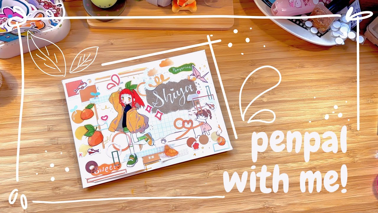 penpal with me! tangerine theme | fulll uncut process + rainy night asmr .｡.:*☆
