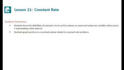 G8M4 Lesson 11 on Constant Rate