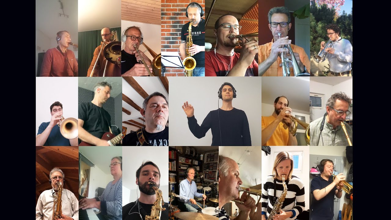 Big Band Zürich - Proben während Corona 2020 - Virtual band rehearsal in quarantine