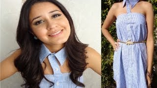 Fashion DIY How to Make Collar Dress with Mens Shirt Super Easy & Chic