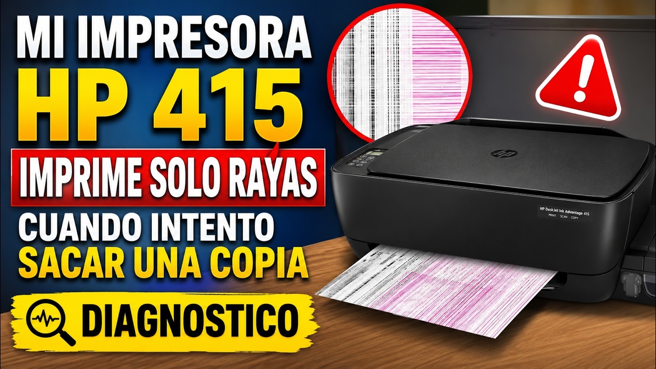 MI IMPRESORA HP 415 IMPRIME SOLO RAYAS, CUANDO INTENTO SACAR UNA COPIA. -  YouTube