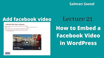 How to Embed a Facebook Video in WordPress in hindi or urdu  | Add a Facebook video without plugin