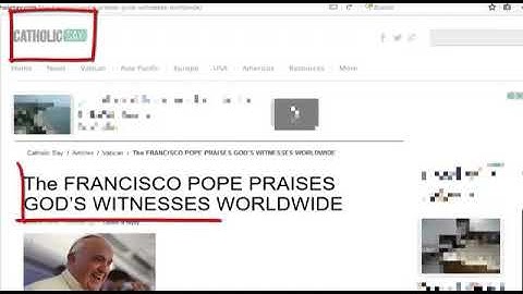 Papa francisco habla bien de los testigos de jehóva