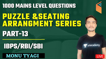 Puzzle & Seating Arrangements (Part-13) | 1000 Mains Level Questions | Target IBPS/RBI/SBI 2021