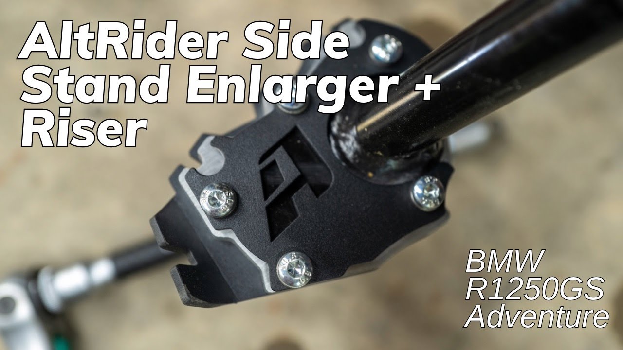 Install: AltRider Side Stand Enlarger for BMW R1250GS Adventure + Riser ...