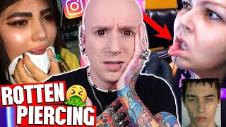 Tongue Piercing Fail ROTTED In Her Mouth!? | Piercings Gone Wrong 77 | Roly