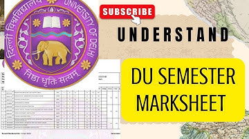 How to understand DU marksheet | NCWEB | REGULAR| SOL|