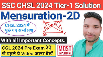 SSC CHSL 2024 All Mensuration Questions Solutions by Nandan Kumar || SSC CHSL 2024 maths Solutions