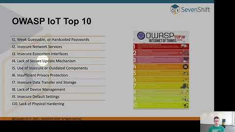 BSMaaS 2020 - How to shield an IoT product from the OWASP IoT top 10