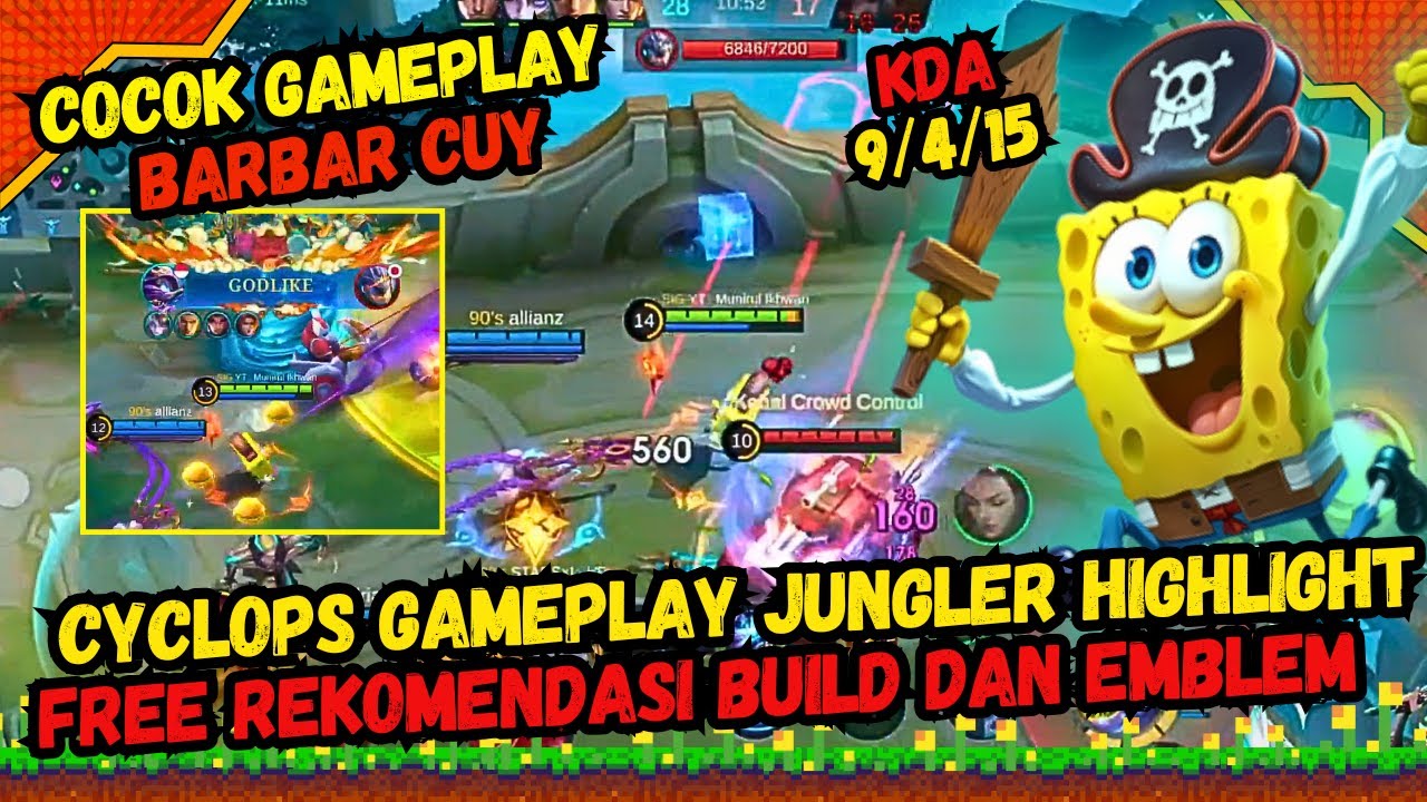 CYCLOPS GAMEPLAY JUNGLER REKOMENDASI BUILD EMBLEM HIGHLIGHT 2 MENIT META MOBILE LEGENDS BANG BANG