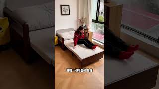 Solid wood convertible folding sofa bed! Practical and space-saving, sturdy and durable, takes 😱😱