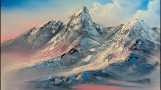 How To Paint A Beautiful Mountain In Oil | Paintings By Justin